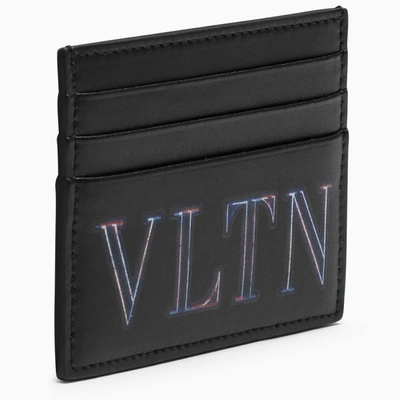 Valentino Garavani Neon Vltn Card Holder In Black