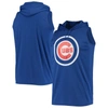 STITCHES STITCHES ROYAL CHICAGO CUBS SLEEVELESS PULLOVER HOODIE
