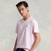 Ralph Lauren Classic Fit Jersey V-neck T-shirt In Bath Pink Heather