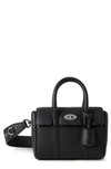 Mulberry Mini Bayswater Grained Leather Tote In Black