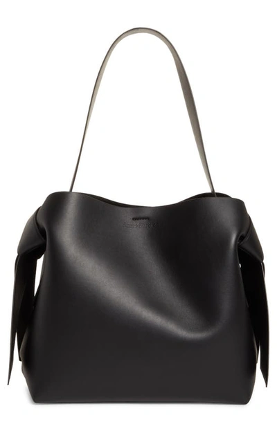 Acne Studios Musubi Midi Leather Shoulder Bag In Black