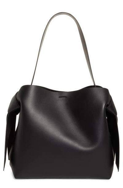Acne Studios Midi Musubi Leather Bag In Black