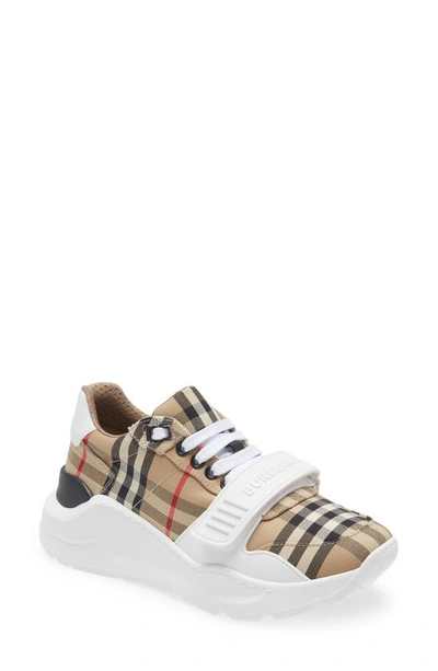 Burberry Vintage Check-pattern Touch-strap Sneakers In Multicoloured