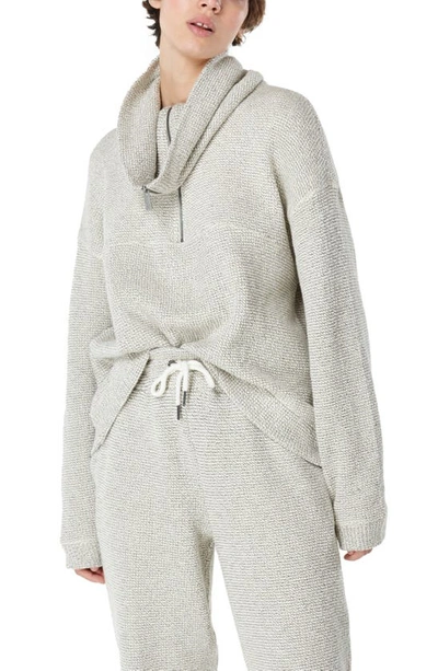 Sweaty Betty Restful Boucle Half Zip Sweatshirt In Lily White