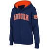 COLOSSEUM STADIUM ATHLETIC NAVY AUBURN TIGERS ARCHED NAME FULL-ZIP HOODIE