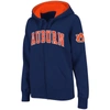 Colosseum Women's Stadium Athletic Navy Illinois Fighting Illini Arched Name Full-zip Hoodie In Navy