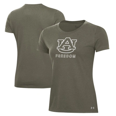 Under Armour Women's Olive Auburn Tigers Freedom Performance T-shirt