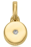 Monica Vinader Linear Solo Diamond Pendant Charm In Gold/ Diamond