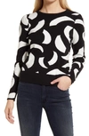 VINCE CAMUTO SWIRL JACQUARD PULLOVER SWEATER