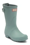 Hunter Original Short Back Adjustable Rain Boot In Iceberg Green