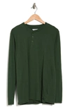 Mister Slubbed Knit Long Sleeve Henley T-shirt In Olive