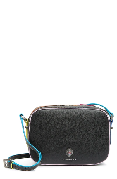 Kurt Geiger Richmond Leather Crossbody Bag In Charcoal