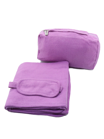 Portolano Solid 3 Piece Travel Set In Bright Lilac