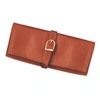 Royce New York Leather Travel Jewelry Roll In Tan