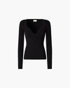 Khaite Kirah Ribbed-knitted Jumper In Black