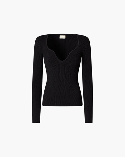 Khaite Kirah Ribbed-knitted Jumper In Black