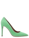 Ferragamo Suede 115mm Pointed Toe Pumps In Green