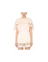 Alberta Ferretti Embroidered Short-sleeve Blouse In Pink