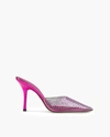 Paris Texas Crystal-embellished Pointed-toe Mules In Shocking Pink