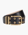 By Far 4.5cm Duo Smooth Leather Belt In Black