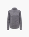 Loulou Studio Ribbed Turtleneck Sweater In Grey Melange