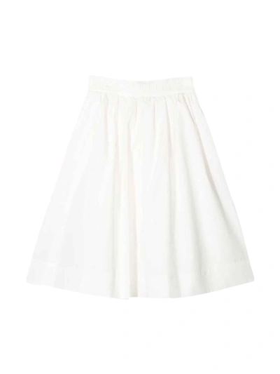 Fendi Kids' Pleated A-line Skirt In Gesso