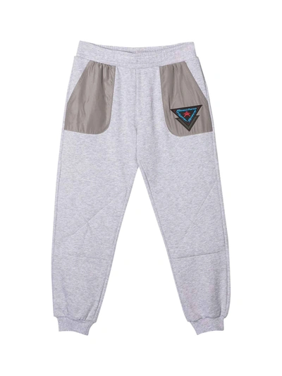 Moschino Kids' Logo Patch Detail Track Pants In Grey