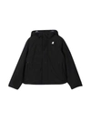 K-way Black Down Jacket Unisex Kids In Nero