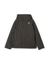K-way Black Down Jacket Unisex Kids In Verde