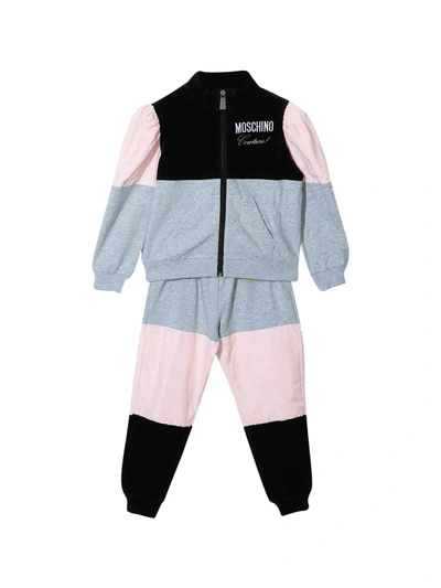 Moschino Kids' Colour-block Cotton Tracksuit Set In Multicolor