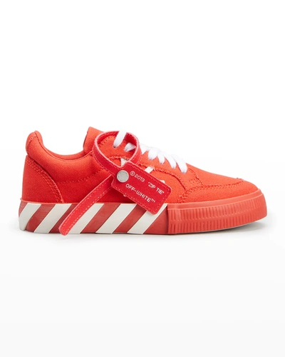 Off-white Kid's Arrow Canvas Low-top Trainers, Toddler/kids In Redwhite