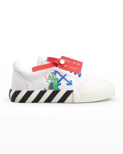 Off-white Arrows Monster Vulcanised Leather Low-top Trainers 7-9 Years In White/blk