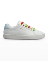 PALM ANGELS KID'S RAINBOW LOGO LEATHER LOW-TOP trainers, TODDLER/KIDS