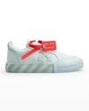 OFF-WHITE KID'S ARROW VULCANIZED LEATHER LOW-TOP SNEAKERS, TODDLER/KIDS