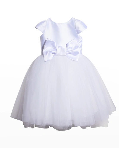 WHITE LABEL BY ZOE GIRL'S ELIZABETH SATIN BOW TULLE DRESS