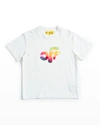 OFF-WHITE BOY'S WATERCOLOR ROUNDED LOGO ARROW T-SHIRT
