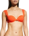 Weworewhat Claudia Bikini Top In Tangerine Multi