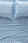 Anthropologie Organic Sateen Printed Sheet Set By  In Blue Size Pllwcs Kng