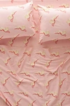 Anthropologie Organic Sateen Printed Sheet Set By  In Pink Size Tw Sht Set
