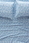 Anthropologie Organic Sateen Printed Sheet Set By  In Blue Size Tw Sht Set