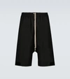 Rick Owens Black Porterville Blistered Leather Shorts In Black