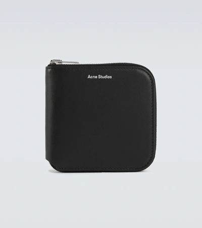 Acne Studios Zipped Leather Wallet In Black