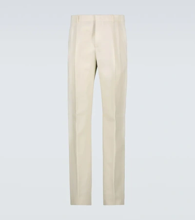 Loro Piana City Cotton And Wool-blend Trousers In White