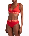 Versace Red Briefs With Medusa Head And Greca Motif In Polyamide Stretch Man In White