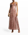 DRESS THE POPULATION ARIYAH V-NECK SEQUIN A-LINE GOWN