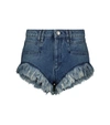 ISABEL MARANT ÉTOILE ENEIDAO FRAYED DENIM SHORTS