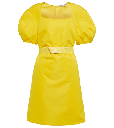 Stella Mccartney Belted Puff-sleeve Dress In Yellow
