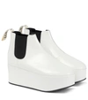 Loewe Patent Leather Platform Chelsea Boots In White