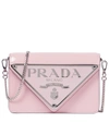 Prada Logo Leather Shoulder Bag In Pink