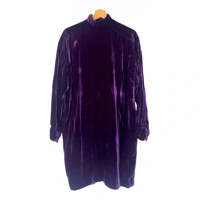 Pre-owned Dior Velvet Dress In Purple